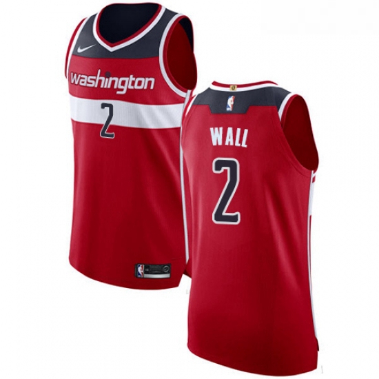 Youth Nike Washington Wizards 2 John Wall Authentic Red Road NBA Jersey Icon Edition