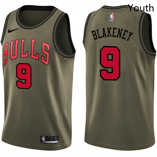 Youth Nike Chicago Bulls 9 Antonio Blakeney Swingman Green Salut