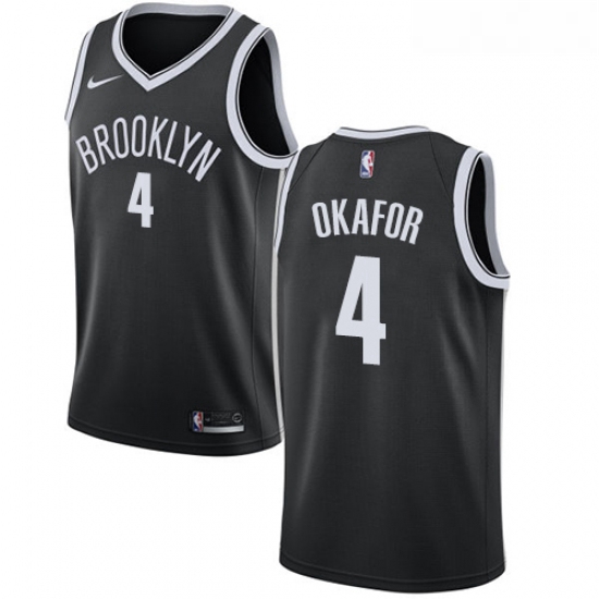 Youth Nike Brooklyn Nets 4 Jahlil Okafor Swingman Black Road NBA