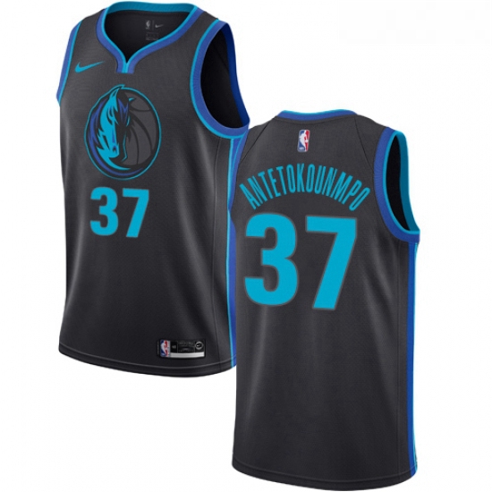 Youth Nike Dallas Mavericks 37 Kostas Antetokounmpo Swingman Charcoal NBA Jersey City Edition