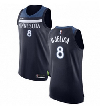 Youth Nike Minnesota Timberwolves 8 Nemanja Bjelica Authentic Navy Blue Road NBA Jersey Icon Edition