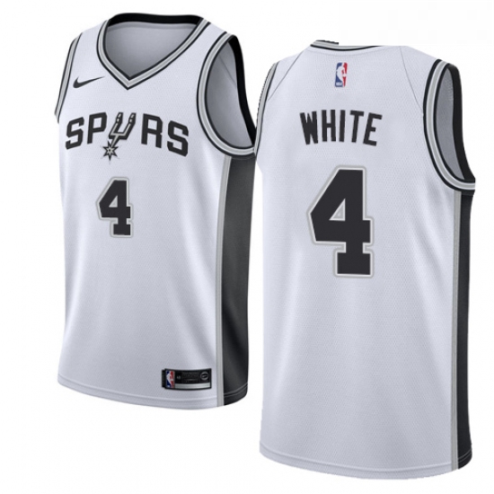 Youth Nike San Antonio Spurs 4 Derrick White Authentic White Hom