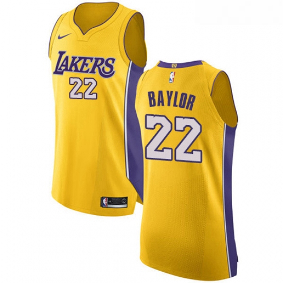 Youth Nike Los Angeles Lakers 22 Elgin Baylor Authentic Gold Home NBA Jersey Icon Edition