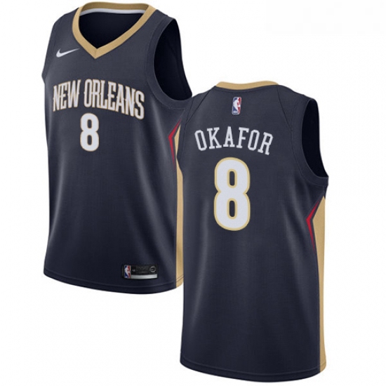 Youth Nike New Orleans Pelicans 8 Jahlil Okafor Swingman Navy Blue NBA Jersey Icon Edition