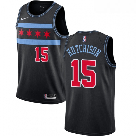 Youth Nike Chicago Bulls 15 Chandler Hutchison Swingman Black NBA Jersey City Edition