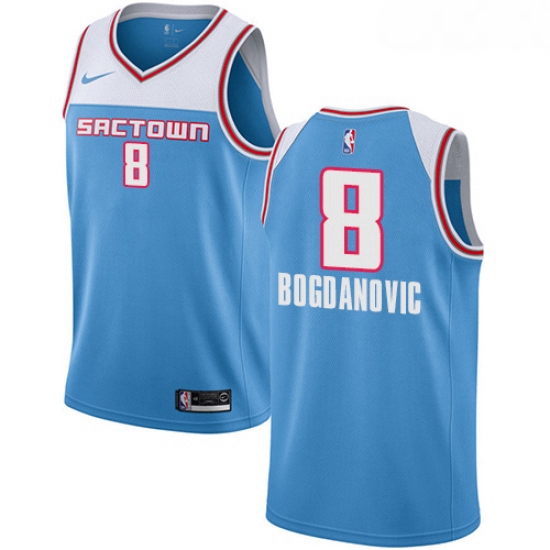 Youth Nike Sacramento Kings 8 Bogdan Bogdanovic Swingman Blue NBA Jersey 2018 19 City Edition