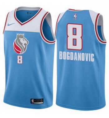 Youth Nike Sacramento Kings 8 Bogdan Bogdanovic Swingman Blue NBA Jersey City Edition