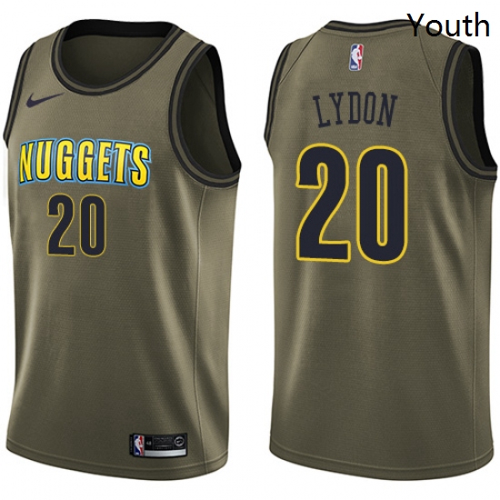 Youth Nike Denver Nuggets 20 Tyler Lydon Swingman Green Salute to Service NBA Jersey