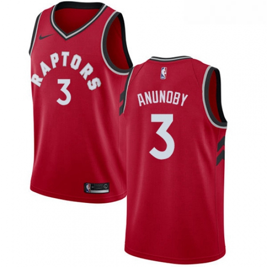 Youth Nike Toronto Raptors 3 OG Anunoby Swingman Red Road NBA Jersey Icon Edition