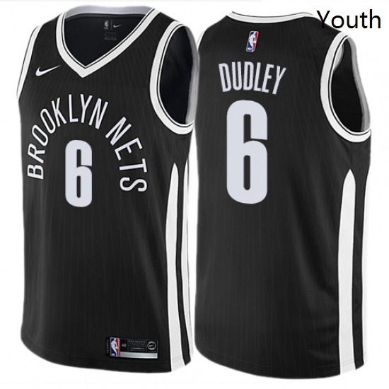 Youth Nike Brooklyn Nets 6 Jared Dudley Swingman Black NBA Jersey City Edition