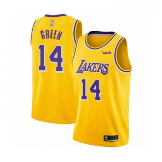 Youth Los Angeles Lakers 14 Danny Green Swingman Gold Basketball Jersey Icon Edition