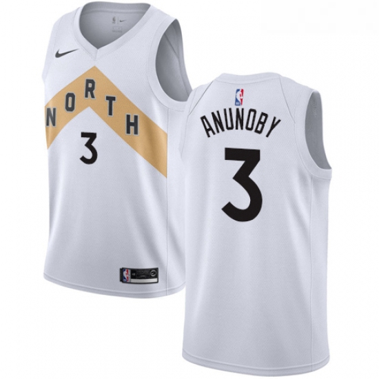 Youth Nike Toronto Raptors 3 OG Anunoby Swingman White NBA Jersey City Edition