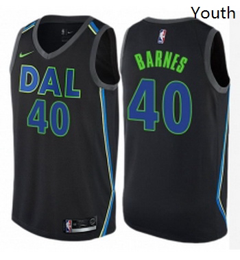 Youth Nike Dallas Mavericks 40 Harrison Barnes Swingman Black NBA Jersey City Edition