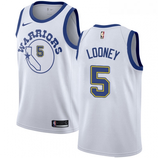 Youth Nike Golden State Warriors 5 Kevon Looney Authentic White Hardwood Classics NBA Jersey