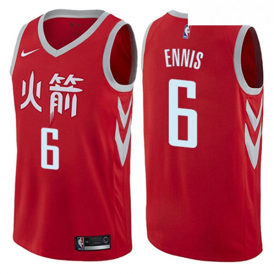 Youth Nike Houston Rockets 6 Tyler Ennis Swingman Red NBA Jersey City Edition