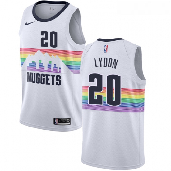 Youth Nike Denver Nuggets 20 Tyler Lydon Swingman White NBA Jersey City Edition