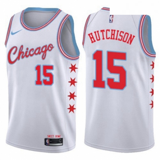Youth Nike Chicago Bulls 15 Chandler Hutchison Swingman White NB