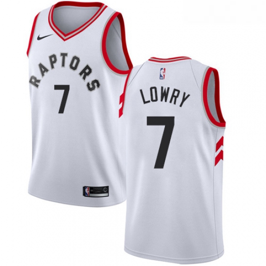 Youth Nike Toronto Raptors 7 Kyle Lowry Authentic White NBA Jers