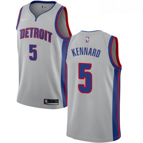 Youth Nike Detroit Pistons 5 Luke Kennard Authentic Silver NBA Jersey Statement Edition