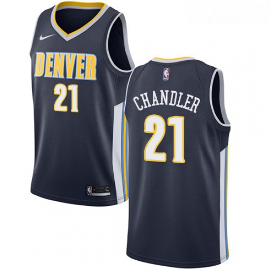 Youth Nike Denver Nuggets 21 Wilson Chandler Authentic Navy Blue