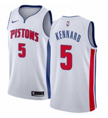 Youth Nike Detroit Pistons 5 Luke Kennard Authentic White Home NBA Jersey Association Edition