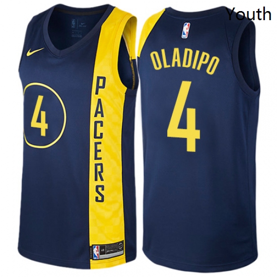 Youth Nike Indiana Pacers 4 Victor Oladipo Swingman Navy Blue NBA Jersey City Edition