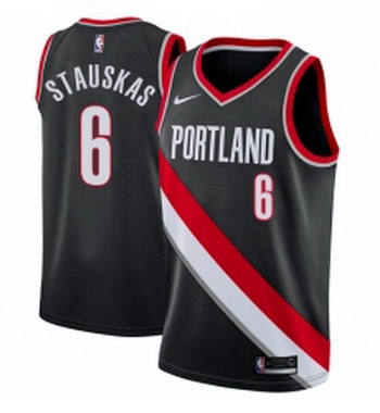 Youth Nike Portland Trail Blazers 6 Nik Stauskas Swingman Black NBA Jersey Icon Edition