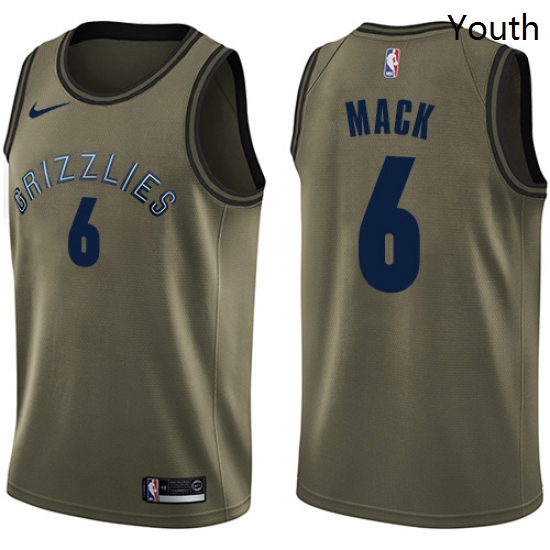 Youth Nike Memphis Grizzlies 6 Shelvin Mack Swingman Green Salute to Service NBA Jersey