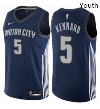 Youth Nike Detroit Pistons 5 Luke Kennard Swingman Navy Blue NBA Jersey City Edition