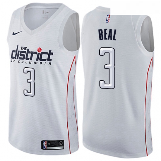 Youth Nike Washington Wizards 3 Bradley Beal Swingman White NBA Jersey City Edition