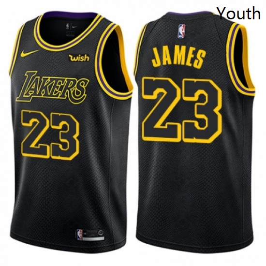 Youth Nike Los Angeles Lakers 23 LeBron James Swingman Black NBA
