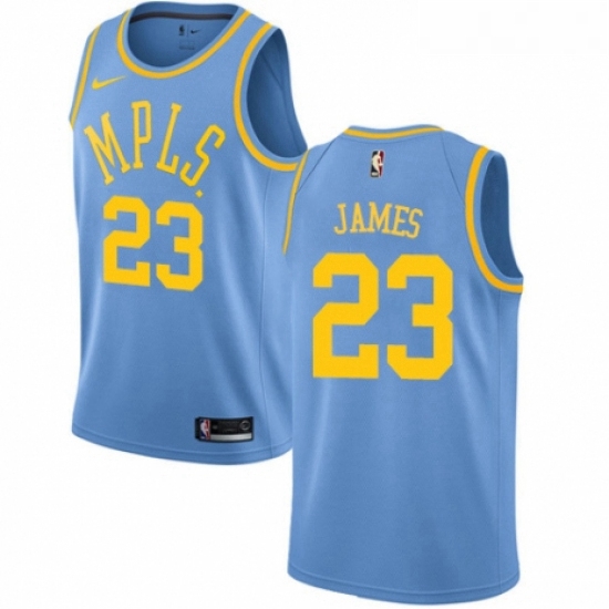 Youth Nike Los Angeles Lakers 23 LeBron James Swingman Blue Hardwood Classics NBA Jersey