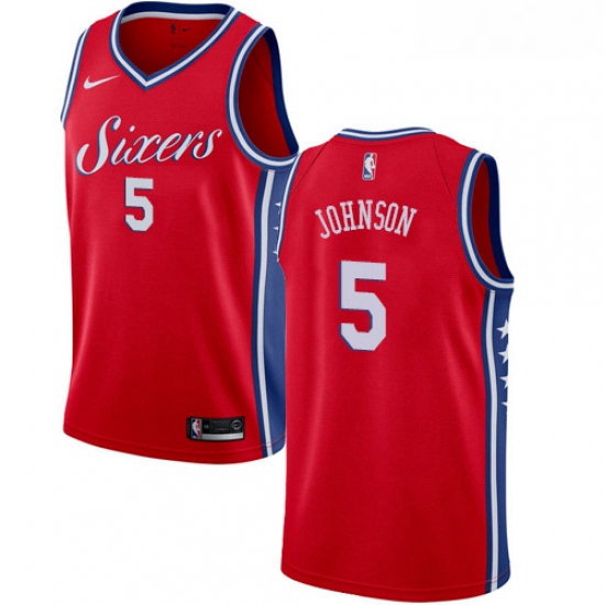 Youth Nike Philadelphia 76ers 5 Amir Johnson Swingman Red Alternate NBA Jersey Statement Edition