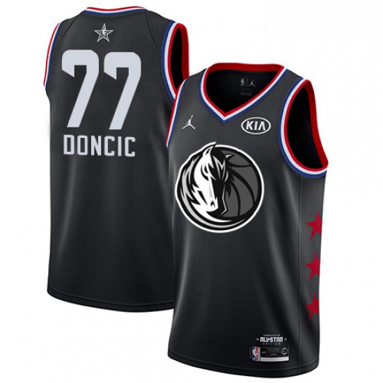 Youth Nike Dallas Mavericks 77 Luka Doncic Black Basketball Jordan Swingman 2019 All Star Game Jerse