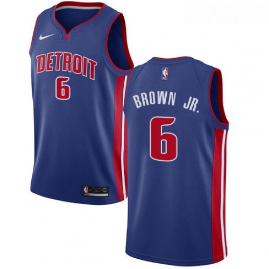 Youth Nike Detroit Pistons 6 Bruce Brown Jr Swingman Royal Blue NBA Jersey Icon Edition