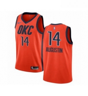 Youth Nike Oklahoma City Thunder 14 DJ Augustin Orange Swingman Jersey Earned Edition