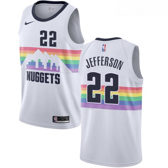 Youth Nike Denver Nuggets 22 Richard Jefferson Swingman White NBA Jersey City Edition