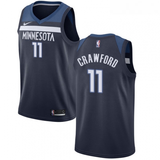 Youth Nike Minnesota Timberwolves 11 Jamal Crawford Swingman Navy Blue Road NBA Jersey Icon Edition