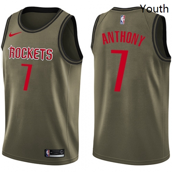 Youth Nike Houston Rockets 7 Carmelo Anthony Swingman Green Salute to Service NBA Jers