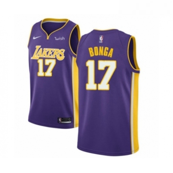 Youth Los Angeles Lakers 17 Isaac Bonga Swingman Purple Basketball Jersey Statement Edition