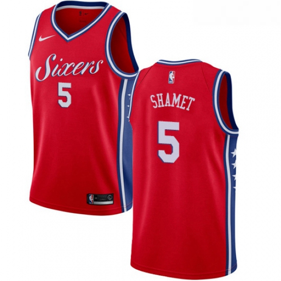 Youth Nike Philadelphia 76ers 5 Landry Shamet Swingman Red NBA Jersey Statement Edition