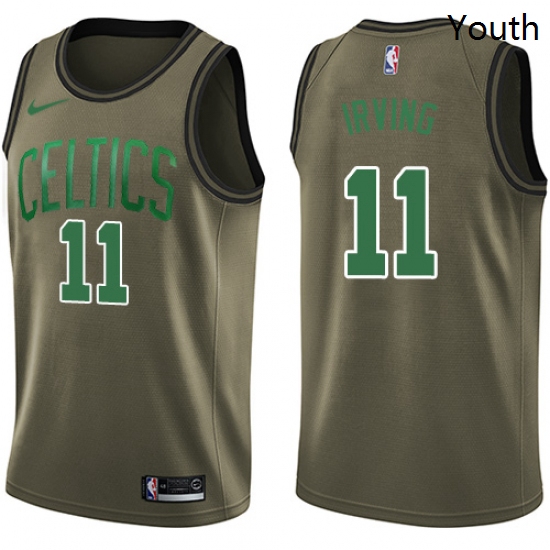 Youth Nike Boston Celtics 11 Kyrie Irving Swingman Green Salute to Service NBA Jersey