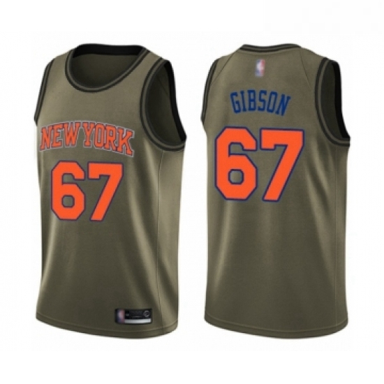 Youth New York Knicks 67 Taj Gibson Swingman Green Salute to Service Basketball Jersey