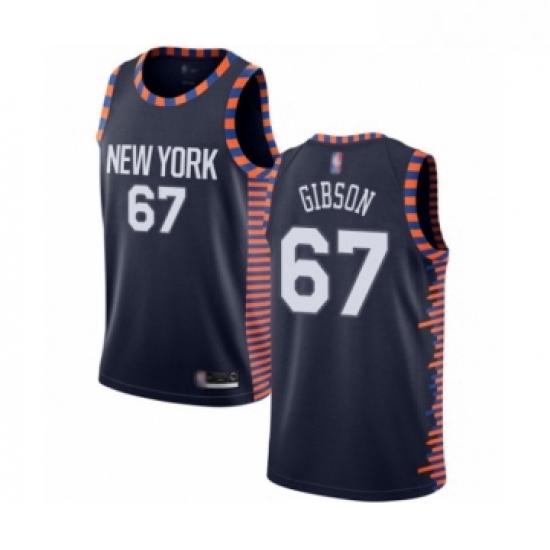 Youth New York Knicks 67 Taj Gibson Swingman Navy Blue Basketball Jersey 2018 19 City Edition