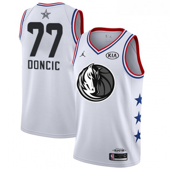 Youth Nike Dallas Mavericks 77 Luka Doncic White Basketball Jordan Swingman 2019 All Star Game Jerse