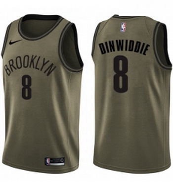 Youth Nike Brooklyn Nets 8 Spencer Dinwiddie Swingman Green Salute to Service NBA Jersey