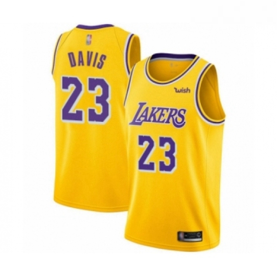 Youth Los Angeles Lakers 23 Anthony Davis Swingman Gold Basketball Jersey Icon Edition