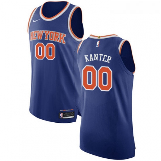 Youth Nike New York Knicks 00 Enes Kanter Authentic Royal Blue NBA Jersey Icon Edition