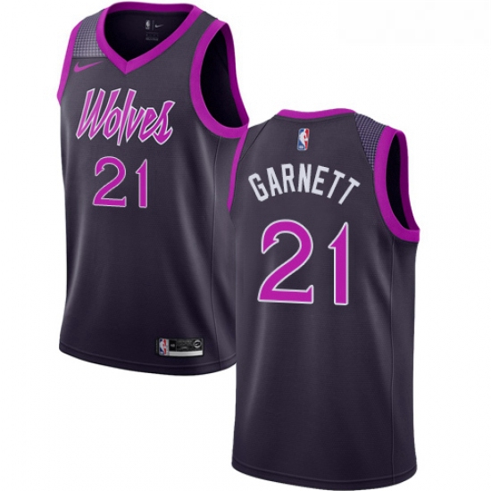 Youth Nike Minnesota Timberwolves 21 Kevin Garnett Swingman Purple NBA Jersey City Edition