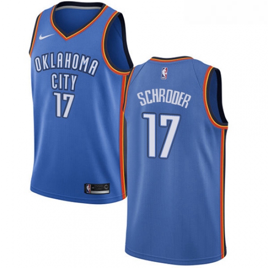 Youth Nike Oklahoma City Thunder 17 Dennis Schroder Swingman Royal Blue NBA Jersey Icon Edition